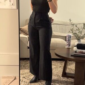 Abercrombie & Fitch Black Wide Leg Trouser Pants XSs